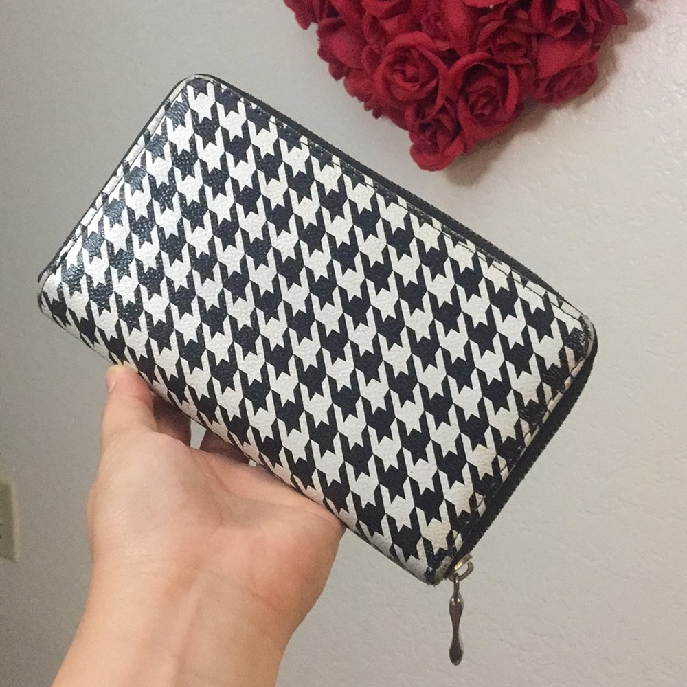 Houndstooth Print Wallet Accordion Style